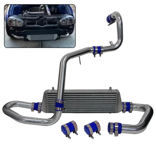 Aluminum Upgrade Polished Front Intercooler & Pipe Kit for VW Jetta Golf MK IV 1.8L Turbo 1998-2005